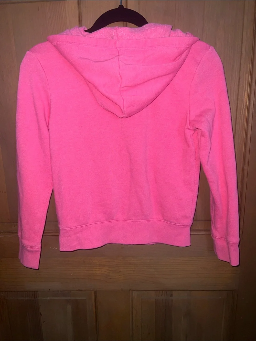GAP Pink Zip Up Hoodie with Grey Outlined White GAP Logo